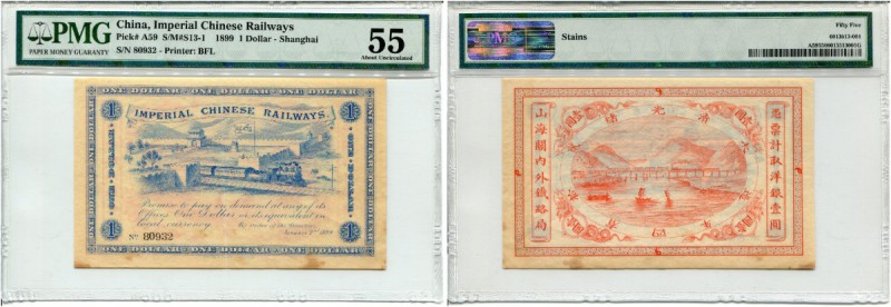 CHINA. Imperial Chinese Railways. Shanghai Filiale/Branch. 1 Dollar 1899, 2. Jan...