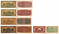 CHINA. Verschiedene Banken. Lot. Chinese Soviet Republic / National Bank. 1 Yuan 1934. Bank of Chinan. 500 Yuan 1945 (4 Varianten). Pick S3264, S3090,...