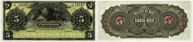 COSTA RICA. Republik. Banco de Costa Rica. 5 Pesos 1899, 1. April. Reminder ohne Unterschriften / without Signatures. Rot / red D.AVDO 1899. Pick S163...