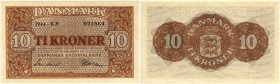 DÄNEMARK. Königreich. Nationalbank. 10 Kronen 1944. Pick 36. I / Uncirculated.