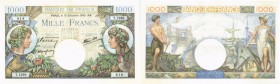 FRANKREICH 3. REPUBLIK (1870-1940). Banque de France. 1000 Francs 1940, 19. Dezember. 2 Expl. mit aufeinanderfolgenden Seriennummern: T.1260 / 818 & 8...
