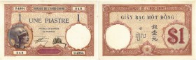 FRANKREICH / FRANZÖSISCHE TERRITORIEN. Banque d l'Indochine. Somaliland/Djibouti. Lot. 1 Piastre o. J. (1927-31). 100 Piastres o. J. (1942-45). Farbva...
