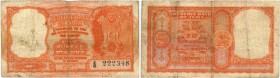 INDIEN. Republik Indien. Reserve Bank of India. 5 Rupees o. J. ND (1957). Ausgabe für den Persischen Golf. Prefix Z in der Seriennummer. Pick R2. Sehr...
