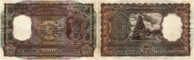 INDIEN. Republik Indien. Reserve Bank of India. 1000 Rupees o. J. / ND. (1976-77). Signatur: Sengupta. Pick 65a. Rand leicht verfärbt / Margin slightl...