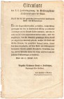 RÖMISCH DEUTSCHES REICH / ÖSTERREICH. Franz II. (I.), 1792-1835. Wiener Stadt Banko Zettel. 1816. Circular über die Einlösung von Kupfermünzen in Einl...