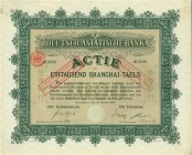 CHINA. Deutsch-Asiatische Bank. 1000 Shanghai-Taels, 1900, Shanghai. Aktie der Gründeremission. Mit roten Stempeln der Kapitalherabsetzung auf 600 Sha...