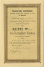 SCHWEIZ. Banken, Finanz und Versicherungen. Schweizerische Eisenbahnbank. Aktie Fr. 500.-, 1890, Basel. Blankett. Druckunterschrift Rudolf Geigy- Meri...
