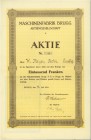 SCHWEIZ. Industrie / Energie. Maschinenfabrik Brugg AG. Aktie Fr. 1000.-, 1924, Brugg. Mit zweifacher Originalunterschrift von Rudolf Wartmann-Füchsli...
