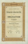 SCHWEIZ. Industrie / Energie. Mechanische Seidenweberei Rüti. Obligation Fr. 5'000.-, 1886, Rüti. Links kleine Vignette mit allegorischer Figur an Web...