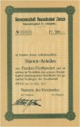 SCHWEIZ. Diverse. Genossenschaft Neuseidenhof. Anteilschein, 1911, Zürich. Aktie in Buchform, mit Anteil, Auszug aus Statuten, Übertragungen, 18 Kupon...