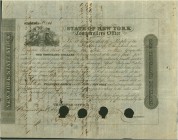 USA. State of New York. Bond $1000, 1839, New York. Bond 'New York State Stock' ausgegeben auf die Canajoharie and Catskill Rail Road. Links oben Vign...
