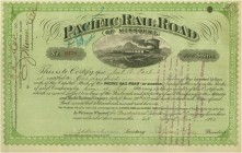 USA. 5 US Eisenbahnaktien: Pacific Rail Road (of Missouri) 187[5]; Jefferson Rail Road 16[68]; Old Colony Railroad 18[79]; Keokuk and Des Moines Railw...