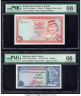 Brunei Government of Brunei 10 Ringgit 1983-86 Pick 8b KNB8 PMG Gem Uncirculated 66 EPQ; Malaysia Bank Negara 1 Ringgit ND (1981-83); ND (1982-84) Pic...