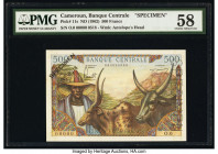 Cameroon Banque Centrale 500 Francs ND (1962) Pick 11s Specimen PMG Choice About Unc 58. Black Specimen overprint.

HID09801242017

© 2020 Heritage Au...