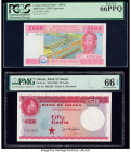 Central African States Banque des Etats de l'Afrique Centrale, Cameroon 2000 Francs 2002 Pick 208U PCGS Gem New 66PPQ ; Ghana Bank of Ghana 50 Cedis N...