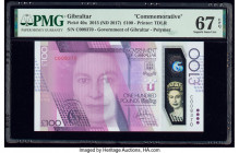 Gibraltar Government of Gibraltar 100 Pounds 2015 (ND 2017) Pick 40a Commemorative PMG Superb Gem Unc 67 EPQ. 

HID09801242017

© 2020 Heritage Auctio...