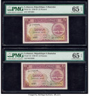 Lebanon Republique Libanaise 25 Piastres 1948-50 Pick 42 Two Consecutive Examples PMG Gem Uncirculated 65 EPQ (2). 

HID09801242017

© 2020 Heritage A...
