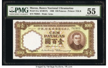 Macau Banco Nacional Ultramarino 100 Patacas 1.8.1966 Pick 51a KNB47b PMG About Uncirculated 55. 

HID09801242017

© 2020 Heritage Auctions | All Righ...