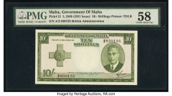 Malta Government of Malta 10 Shillings 1949 (ND 1951) Pick 21 PMG Choice About Unc 58. 

HID09801242017

© 2020 Heritage Auctions | All Rights Reserve...