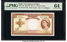 Malta Government of Malta 1 Pound 1949 (ND 1954) Pick 24b PMG Choice Uncirculated 64. 

HID09801242017

© 2020 Heritage Auctions | All Rights Reserved...