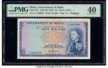 Malta Government of Malta 5 Pounds 1949 (ND 1961) Pick 27a PMG Extremely Fine 40. Annotation. 

HID09801242017

© 2020 Heritage Auctions | All Rights ...