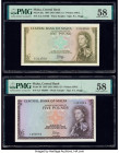Malta Central Bank of Malta 1; 5 Pounds 1967 (ND 1969) Pick 29a; 30 Two Examples PMG Choice About Unc 58 (2). 

HID09801242017

© 2020 Heritage Auctio...