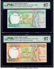 Malta Bank Centrali ta' Malta 10 Liri; 20 Lira 1967 (ND 1989); 1967 (ND 1994) Pick 43; 48 Two Examples PMG Superb Gem Unc 67 EPQ (2). 

HID09801242017...