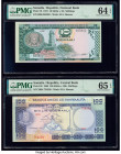 Somalia Somali National Bank 10 Shilin = 10 Shillings 1975 Pick 18 PMG Choice Uncirculated 64 EPQ. Somalia Central Bank of Somalia 100 Shilin = 100 Sh...