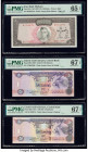 United Arab Emirates Central Bank 50 Dirhams 2006; 2011 Pick 29b; 29d Two Examples PMG Superb Gem Unc 67 EPQ (2); Iran Bank Markazi 500 Rials ND (1971...