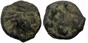 GAUL, Northwest Senones Potin Unit, ca 100-50 BC 
Celtic head right
Rev: Abstract horse left; pellet to left and below.
Depeyrot, NC V, 145; D&T 2641
...