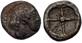 SICILY, Syracuse. Hieron I. 478-466 BC. AR Obol Struck circa 478/5–475/0 BC. 
Diademed head of Arethusa right.
Rev: Wheel with four spokes. Boehringer...