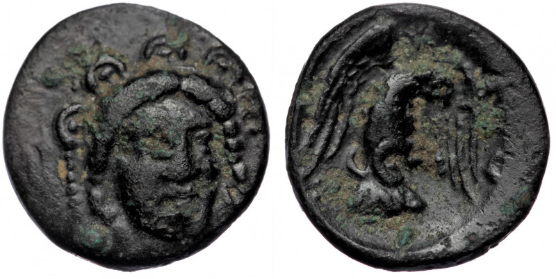 Euboia, Chalkis. Circa 290-273 BC. AE 
Head of Hera facing, wearing diadem ornam...