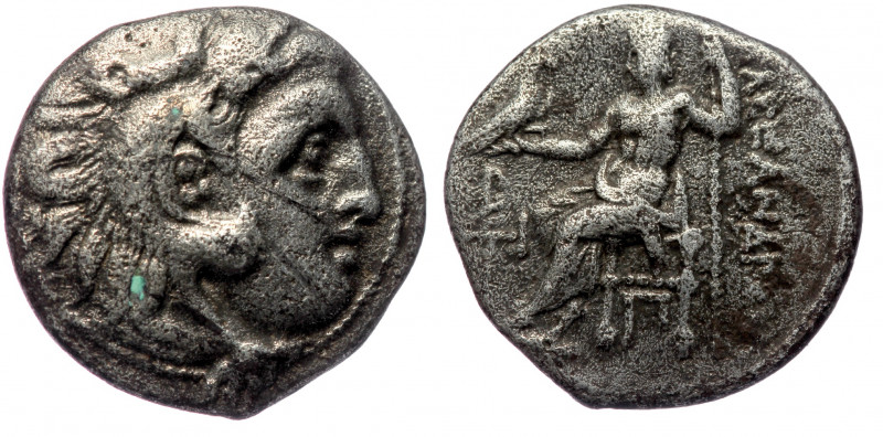 KINGS OF MACEDON, Alexander III 'the Great' (336-323 BC) AR Drachm, Kolophon.
He...