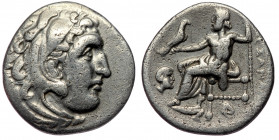 KINGS of MACEDON, Alexander III ‘the Great’ (336-323 BC) AR Drachm, Abydos, under Antigonos I Monophthalmos, ca 310-301 BC 
Head of Herakles right, we...