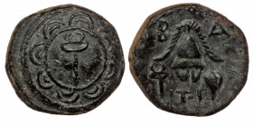 KINGS oF MACEDON. Alexander III the Great. 336-323 B.C. AE Half unit Posthumous civic issue. Sardes mint, struck 323-319 B.C.
Macedonian shield with k...