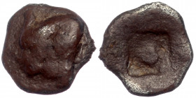 THRACE. Byzantion AR Hemiobol, ca 387-340 BC 
Forepart of bull left; [ΠΥ] to right. 
Rev: Quadripartite incuse square. 
SNG BM Black Sea 1; SNG Stanco...