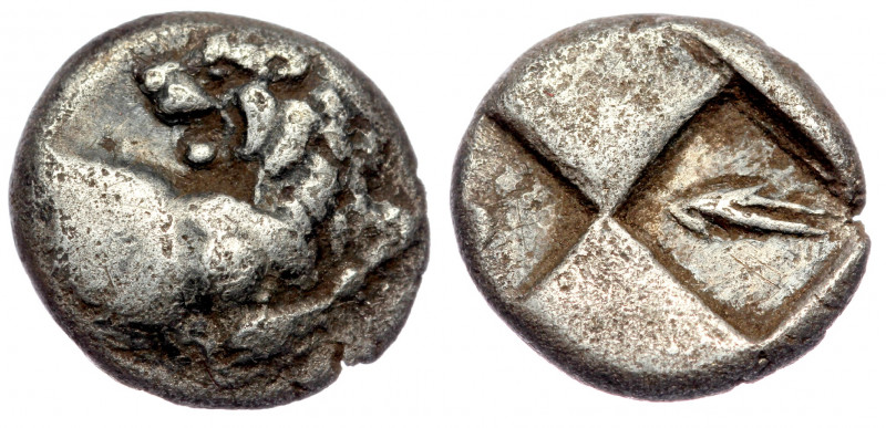 THRACE, Chersonesos (ca 386-338 BC) AR Hemidrachm 
Forepart of lion right, head ...