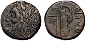 Skythia, Olbia AE23, ca 320-310 BC 
Horned and bearded head of Borysthenes left 
Rev: ΟΛΒΙΟ - axe and bow in gorytos, IK to left. 
SNG Stancomb 371, S...