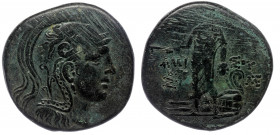 PONTOS. Amisos AE29 Time of Mithradates VI Eupator, ca 105-90 or 90-85 BC
Helmeted head of Athena right.
Rev: AMI - ΣOY - Perseus standing left, holdi...