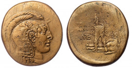 PONTOS. Amisos AE30 Time of Mithradates VI Eupator, ca 105-90 or 90-85 BC
Helmeted head of Athena right.
Rev: AMI - ΣOY - Perseus standing left, holdi...