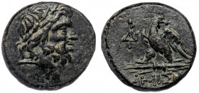 Pontos, Amisos AE19 time of Mithradates VI, circa 95-90 or 80-70 BC. 
Laureate head of Zeus right 
Rev: Eagle on thunderbolt to left; AMIΣOY below, st...