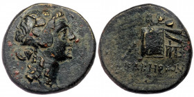 PONTOS. Kabeira. Time of Mithradates VI Eupator (Circa 85-65 BC). Ae.
head of Dionysos right,wreathed with ivy
Rev: KABH - PΩN/ / panther skin and thy...