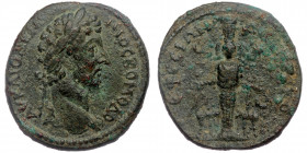 Ionia. Ephesos. Commodus AD 177-192. AE 
ΑV ΚΑΙ ΟΛVΜΠΙΟϹ ΚΟΜΟΔΟϹ/ laureate head of Commodus right. 
Rev: ƐΦƐϹΙΩΝ Β ΝƐΟΚΟΡΩΝ/ cult statue of Artemis of...