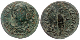CARIA. Aphrodisias-Plarasa. Salonina AD 254-268 AE
IOV KOPN CAΛ[ΩNINA], draped bust right, wearing stephane.
Rev: AΦPOΔΙ-CIЄΩN, cult statue of Aphrodi...