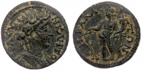 CARIA. Heraclaea Salbace. Pseudo-autonomous issue. Second or early third century AD (c. 100-218) AE
ΙƐΡΑ ϹΥΝΚΛΗΤΟϹ; draped bust of the Senate (youthfu...