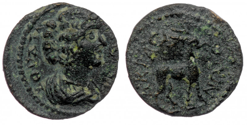 LYDIA. Acrasus. Julia Domna (Augusta, 193-217). Ae.
Obv: IOVΛIA CЄBACTH - Draped...
