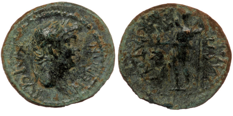 LYDIA. Maeonia. Nero (54-68). AE16. Menekrates, strategos.
Obv: NЄPΩИ KAIΣAP Lau...