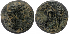 LYDIA, Sala AE times of Marcus Aurelius, Damas (first archon) magistrate
ΙƐΡΑ ϹVΝΚΛΗΤοϹ - draped bust of the Senate (youthful), right
Rev: ΕΠΙ ΔΑΜΑ ⳞΑ...