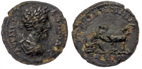 MYSIA, Kyzikos, Commodus (177-192) AE26
ΑV ΚΑΙ Μ ΑVΡΗΛ ΚΟΜΜΟΔΟϹ - laureate draped and cuirassed bust right seen from behind
ΚVΖΙΚΗΝΩΝ ΝƐⲰΚΟΡ - shepher...
