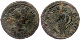 PHRYGIA. Cibyra. Diadumenian (Caesar, 217-218). AE 
( .. ANTΩNINOC..). / Bareheaded, draped and cuirassed bust right. 
Rev: KIBVPATΩN. / Tyche standin...